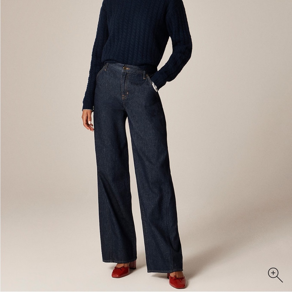 J. Crew Utility Low Rise Wide Leg Jeans 27P Relaxed Closet Essential